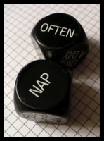 Dice : Dice - 6D - Retirement Dice Pair - Black with Large White Words